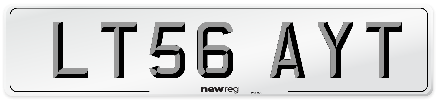 LT56 AYT Number Plate from New Reg